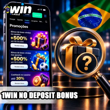 Página de bônus com lupa e presente para verificar a existência de oferta sem depósito.